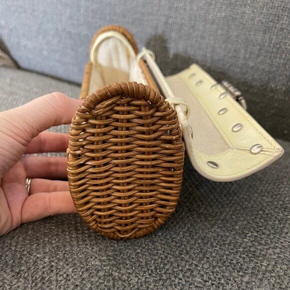 Small Vtg Michael Kors Rattan Wicker Clutch - Picture 3 of 12
